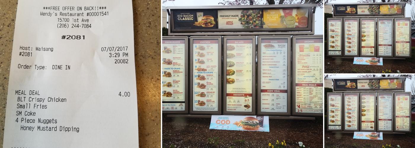 Wendy's Menu