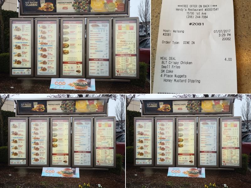 Wendy's Menu