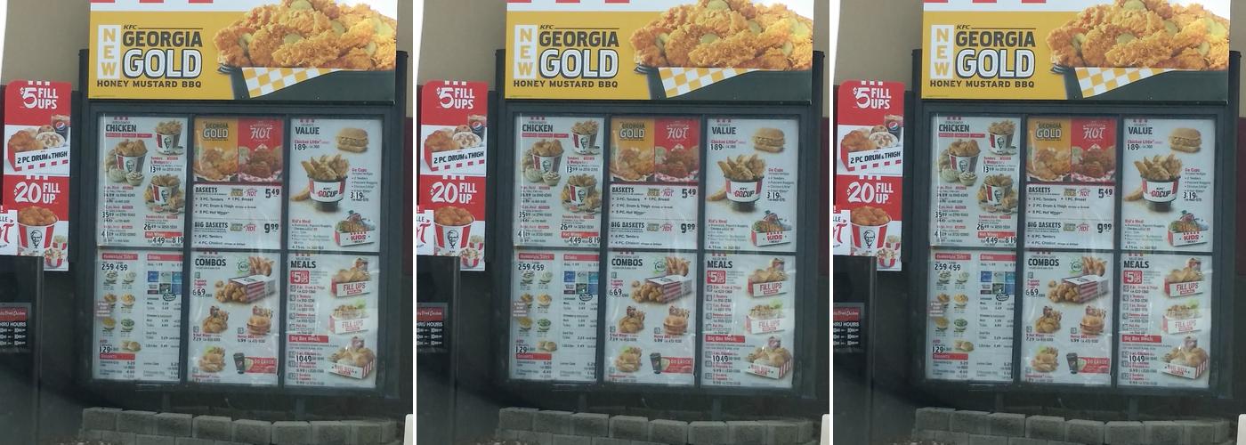 KFC Menu