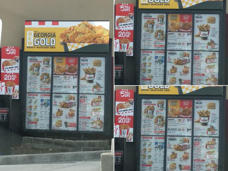 KFC Menu