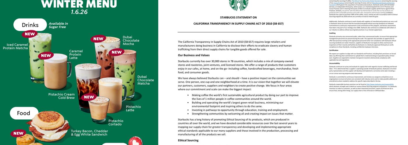 Starbucks Menu