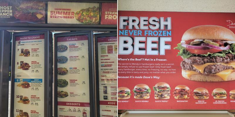 Wendy's Menu