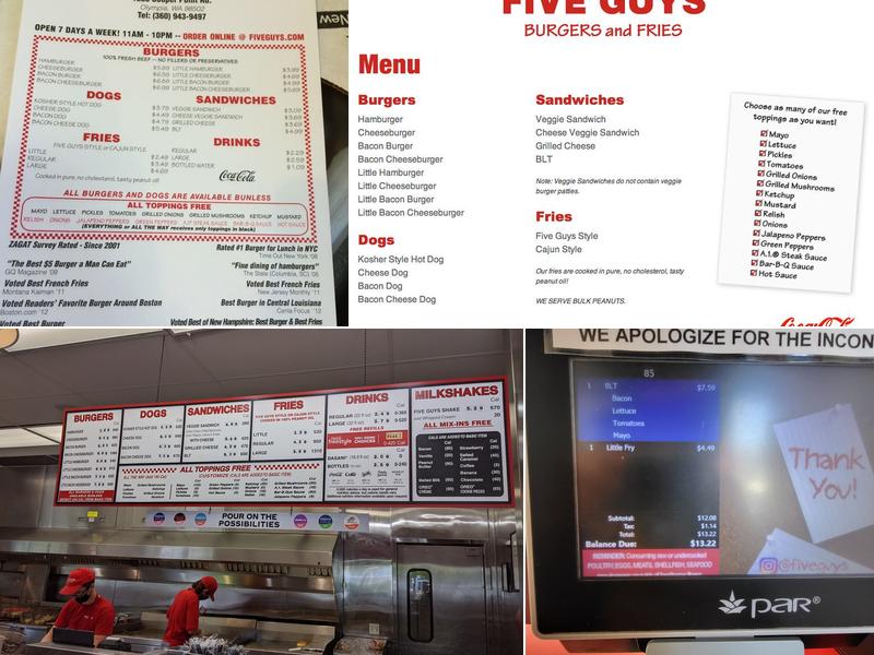Five Guys Menu