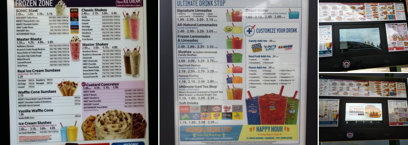 Sonic Drive-In Menu