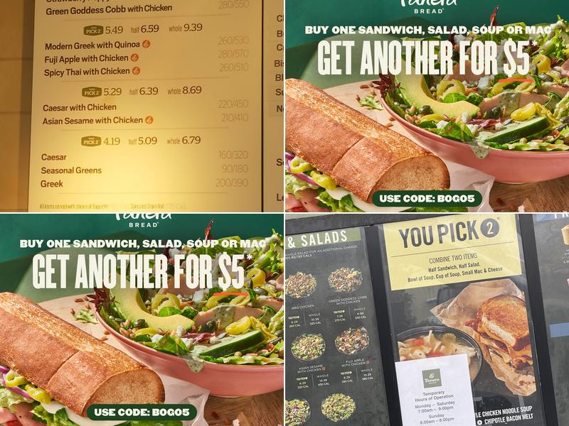 Panera Bread Menu