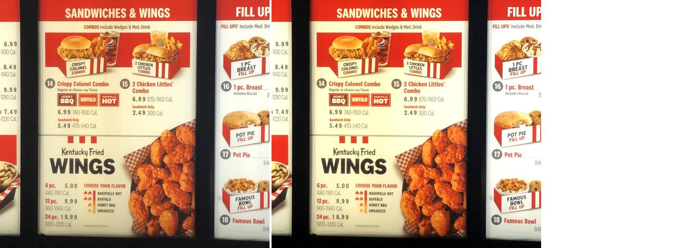 KFC Menu