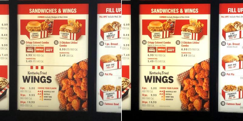 KFC Menu