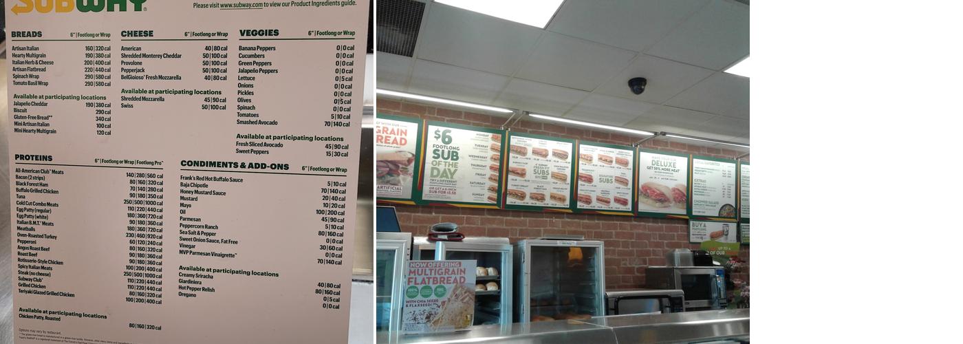 Subway Menu