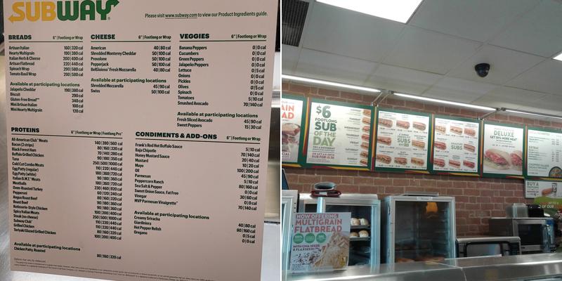 Subway Menu