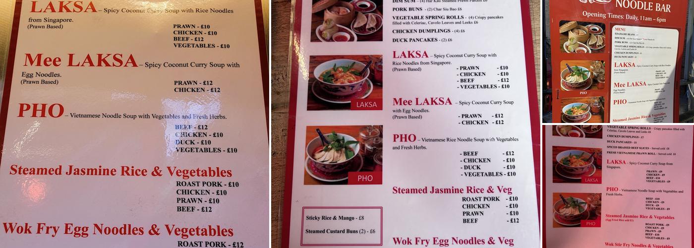 Phat Phuc Noodle Bar Menu