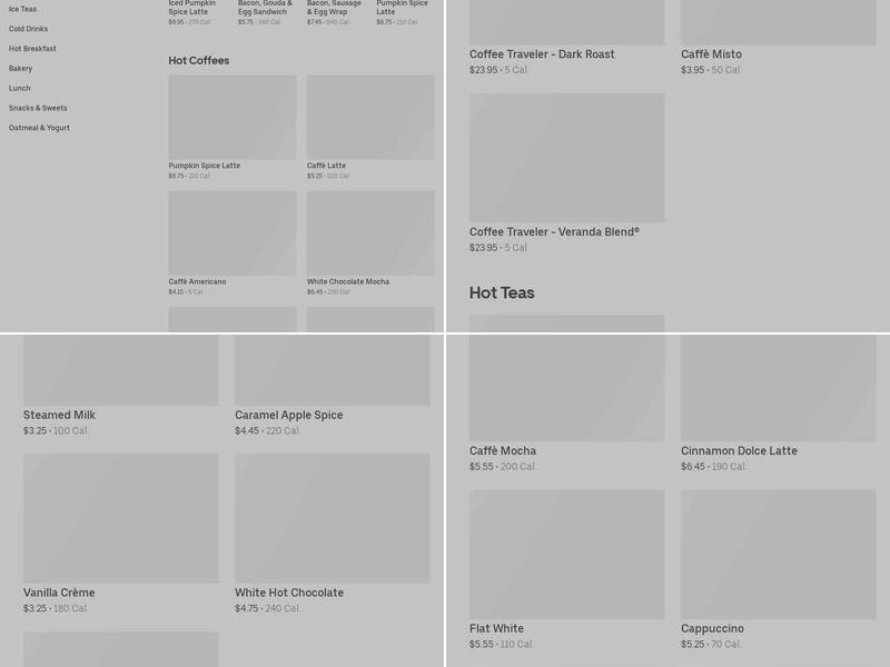 Starbucks Menu