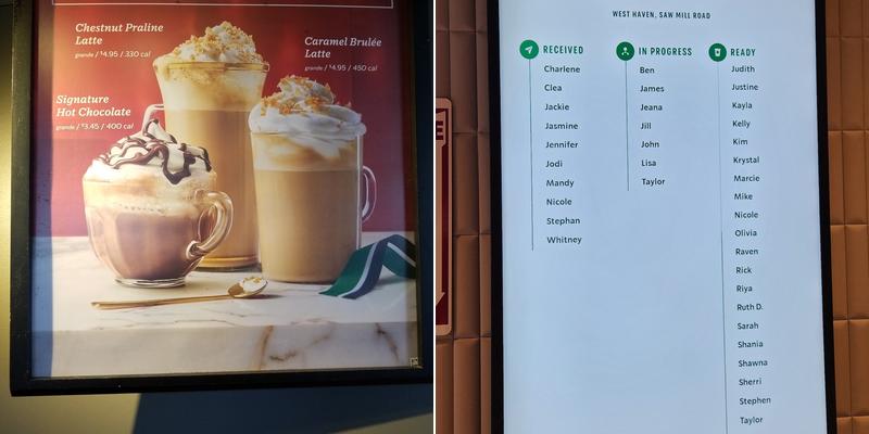 Starbucks Coffee Company Menu