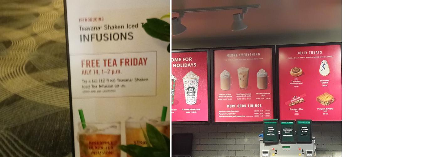 Starbucks Coffee Company Menu