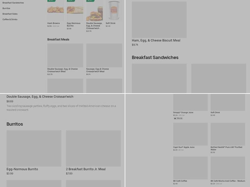 Burger King Menu