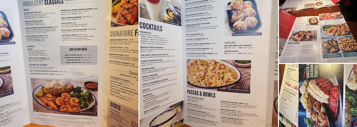 Red Lobster Menu