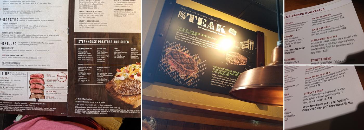 Outback Steakhouse Menu