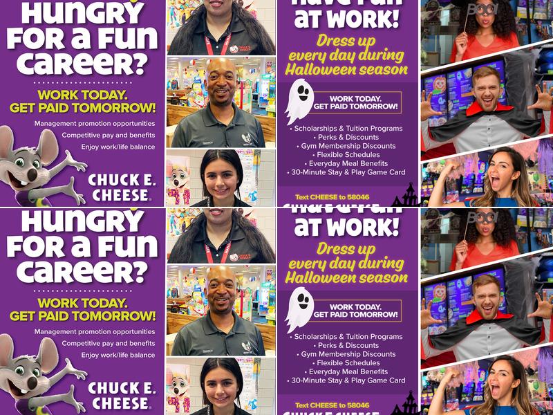 Chuck E. Cheese Menu