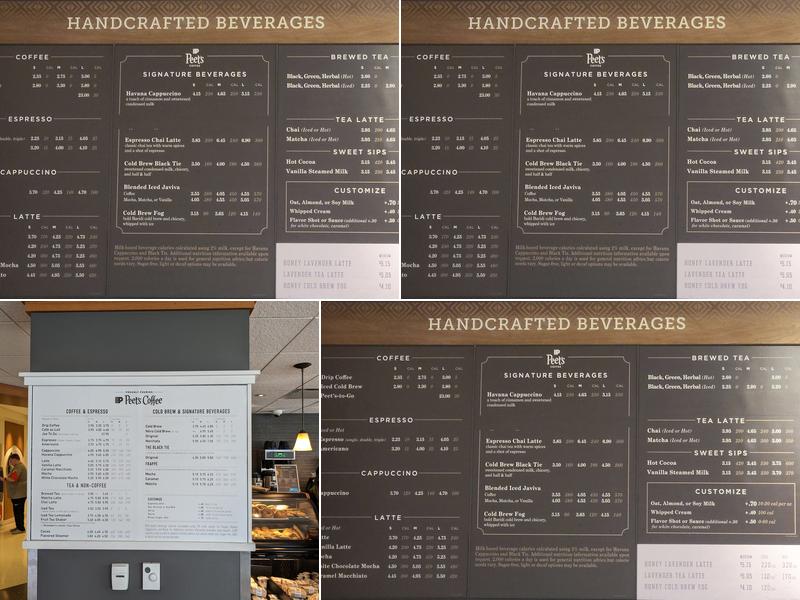 Peet's Coffee & Tea Menu