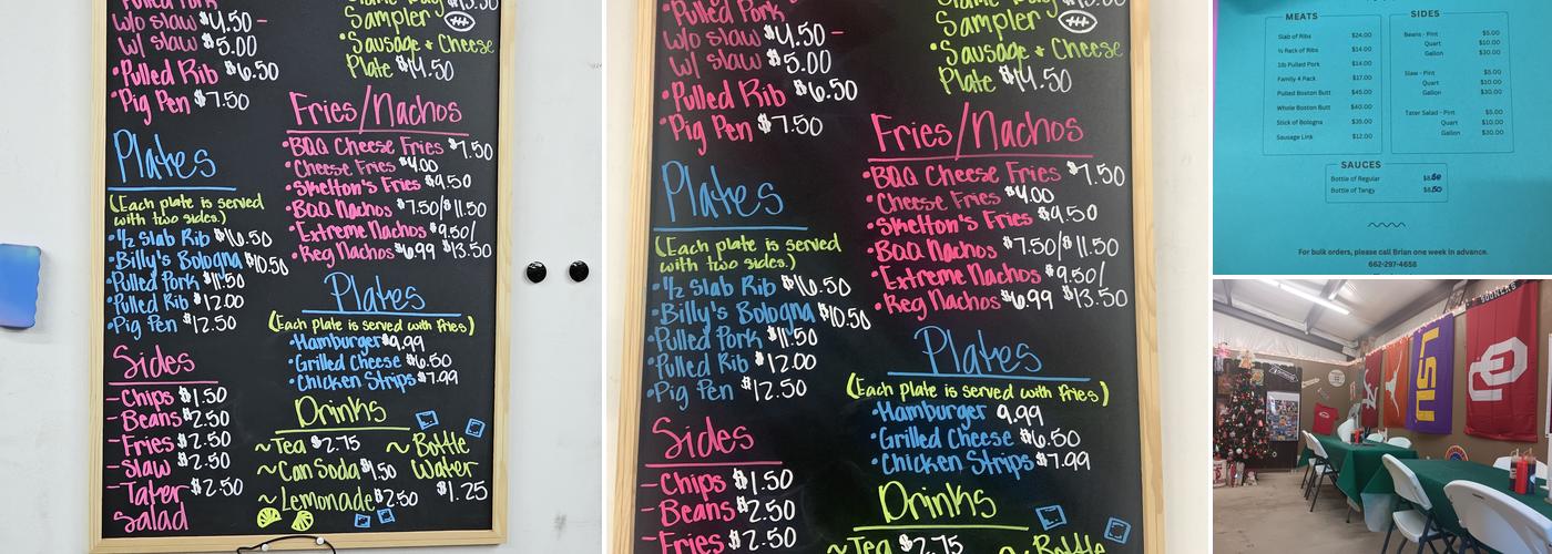 Small Town Barbecue Menu