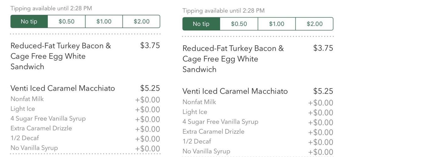 Starbucks Menu
