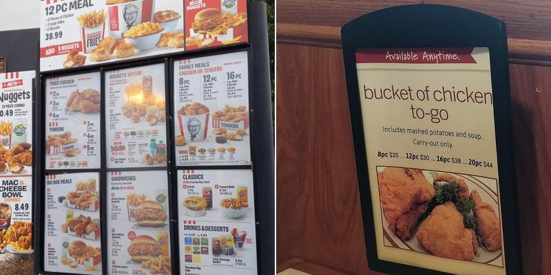 KFC Menu