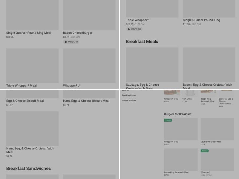 Burger King Menu