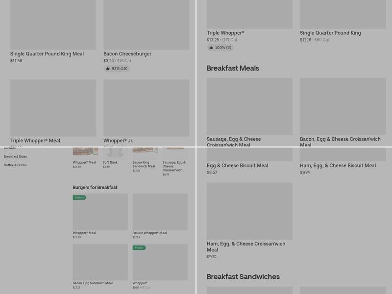 Burger King Menu