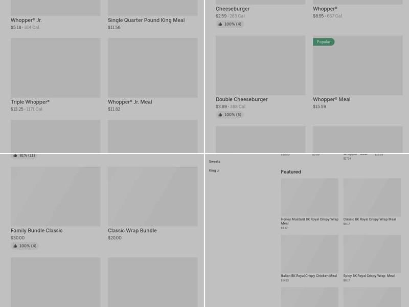 Burger King Menu