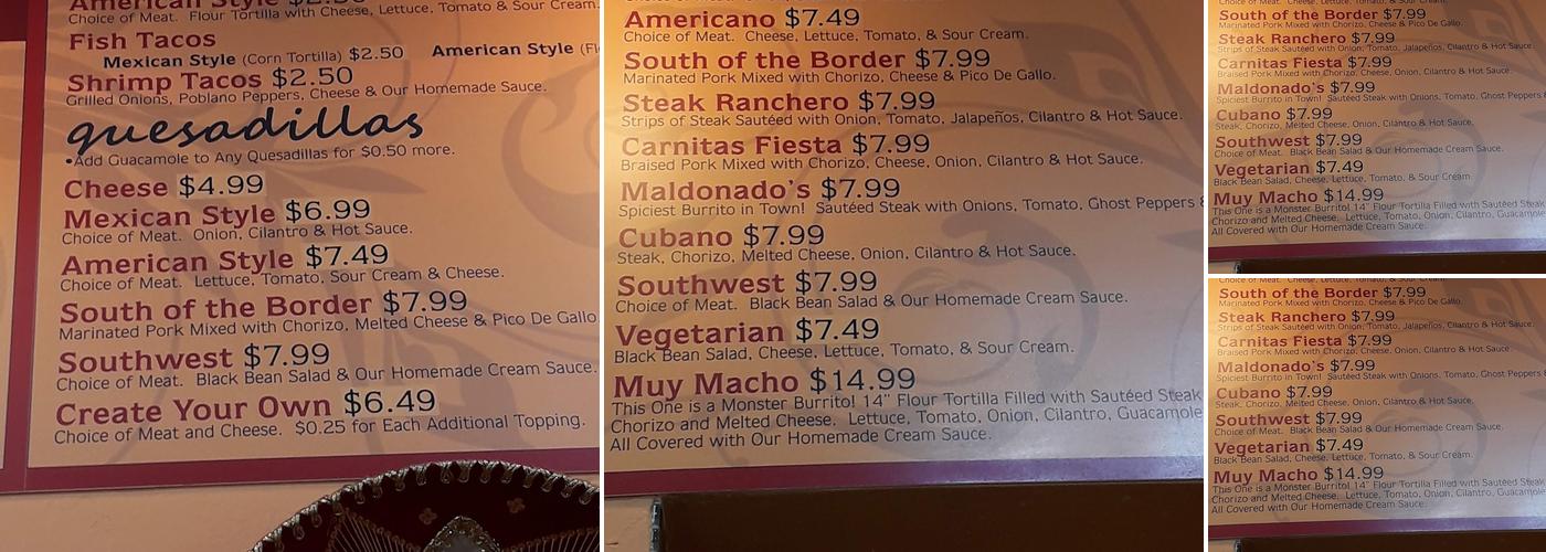 Subway Menu