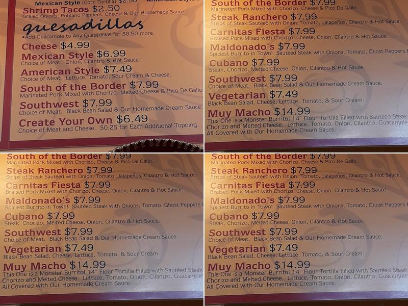 Subway Menu