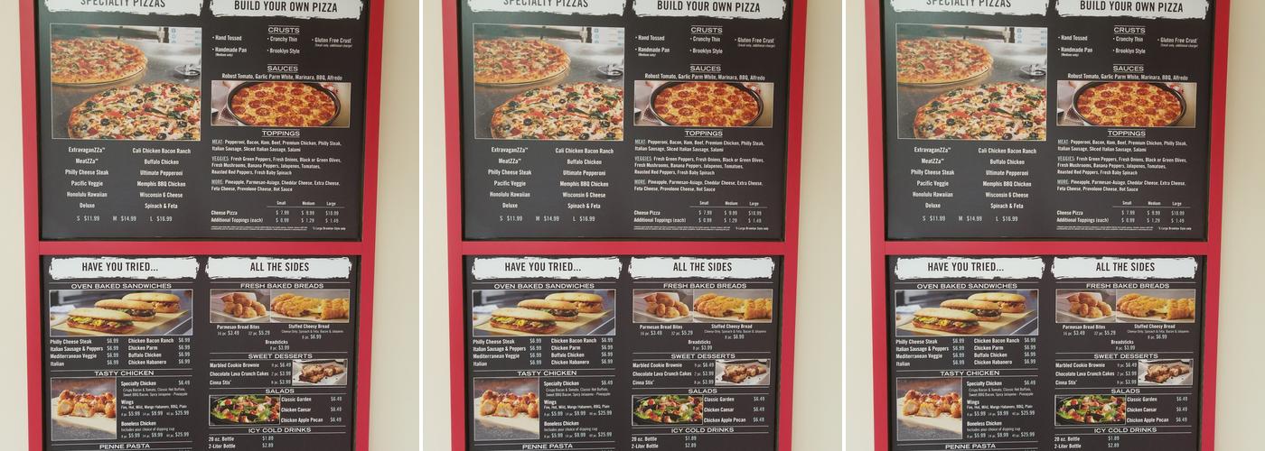 Domino's Pizza Menu