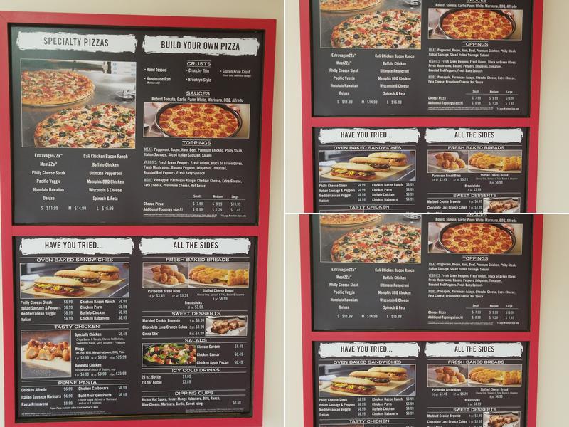 Domino's Pizza Menu