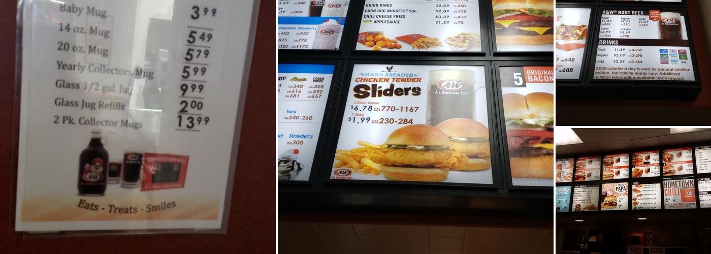 A&W Restaurant Menu