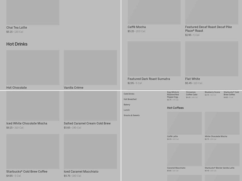 Starbucks Menu