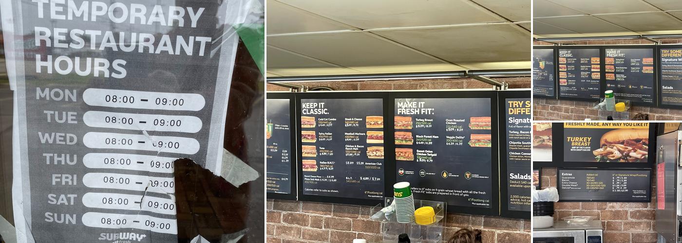 Subway Menu