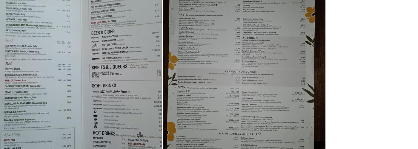 Prezzo Menu