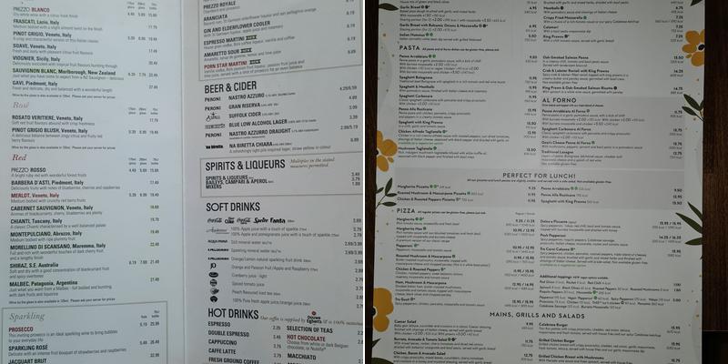Prezzo Menu