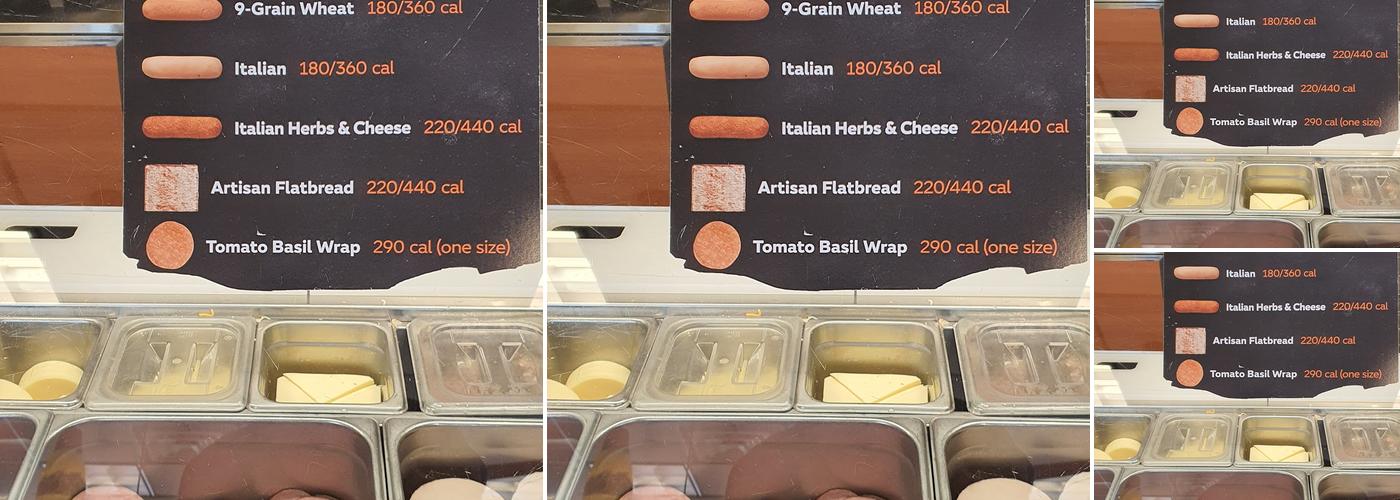 Subway Menu