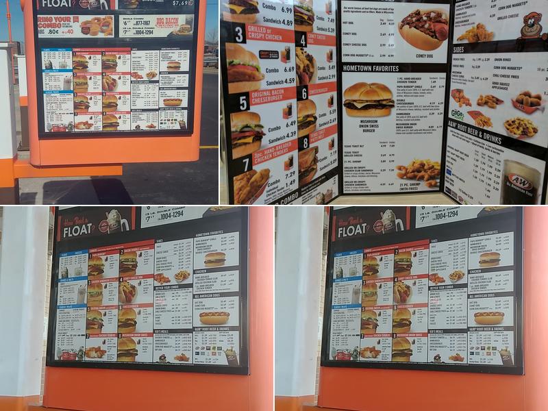 A&W Restaurant Menu
