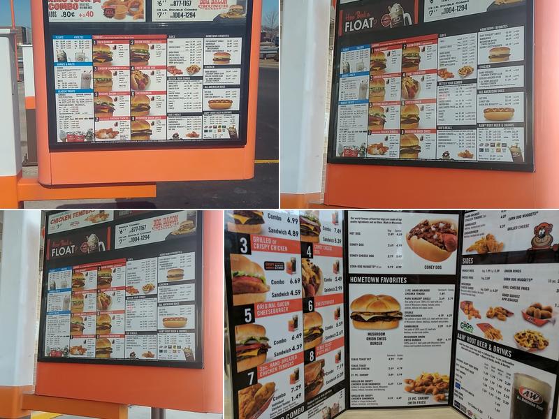 A&W Restaurant Menu