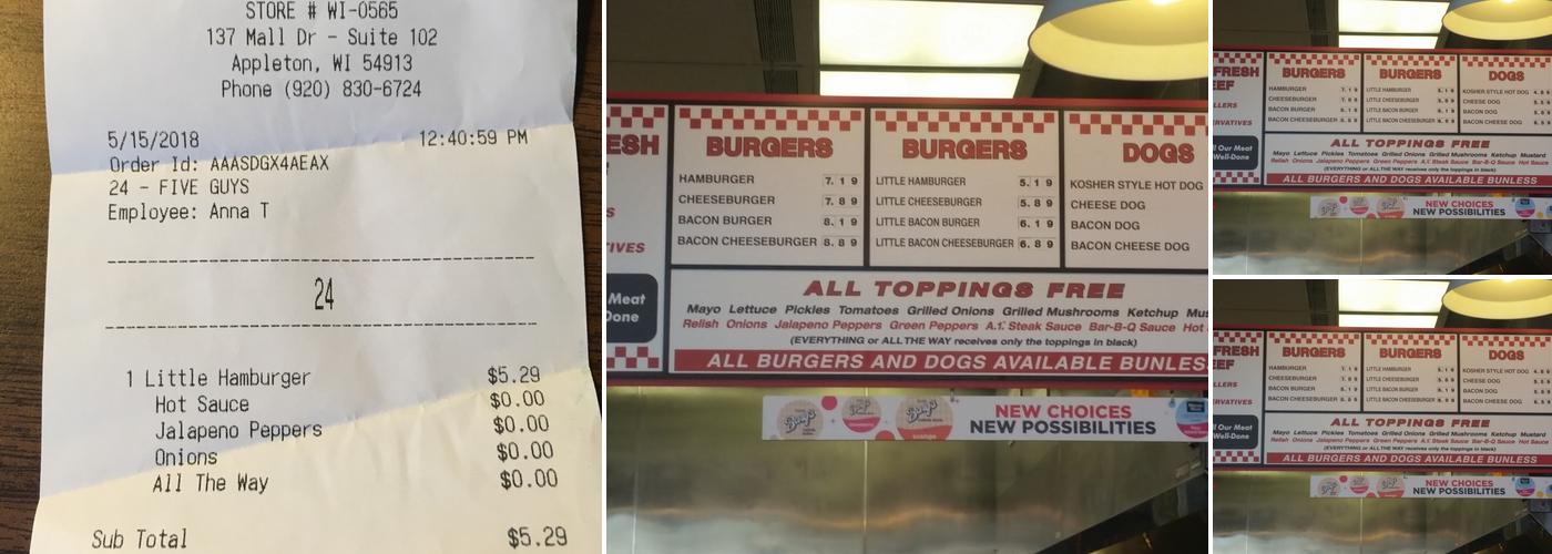 Five Guys Menu