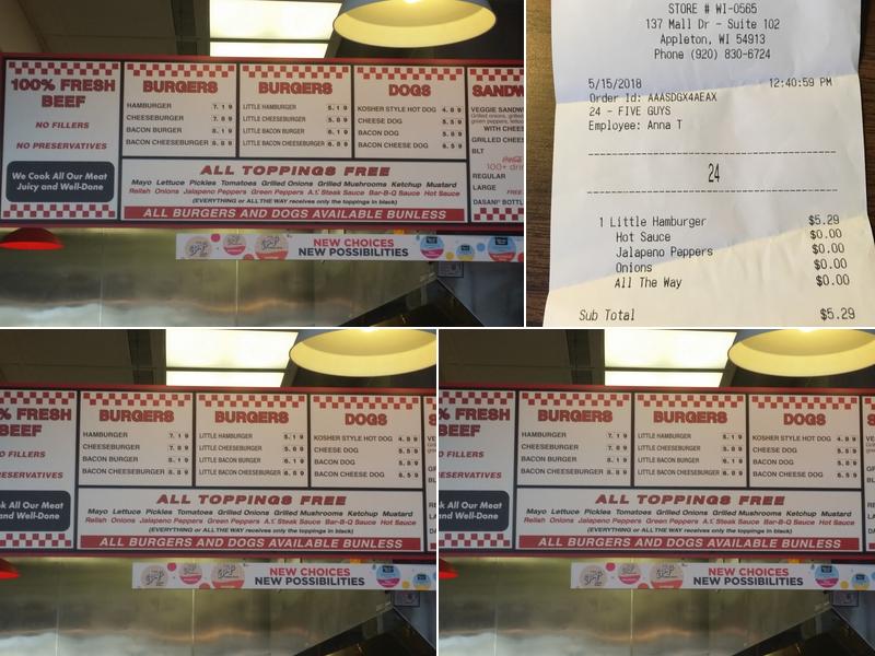 Five Guys Menu