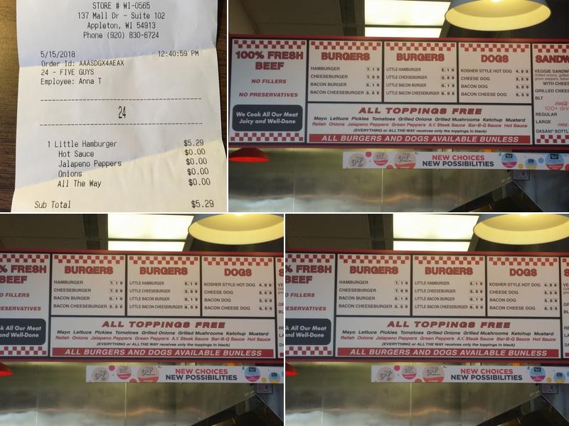 Five Guys Menu