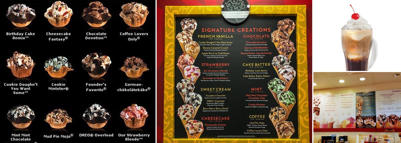 Cold Stone Creamery Menu