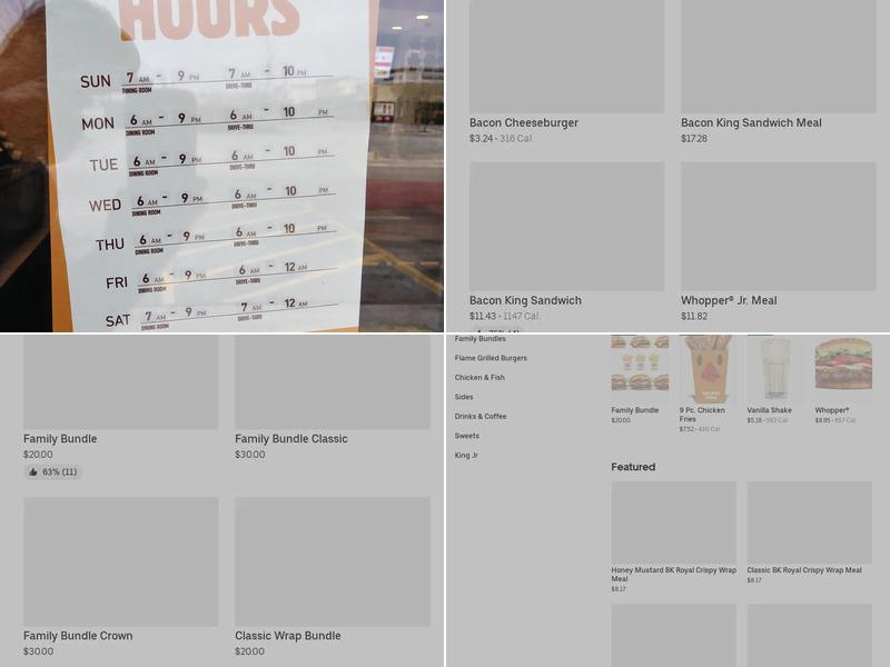 Burger King Menu