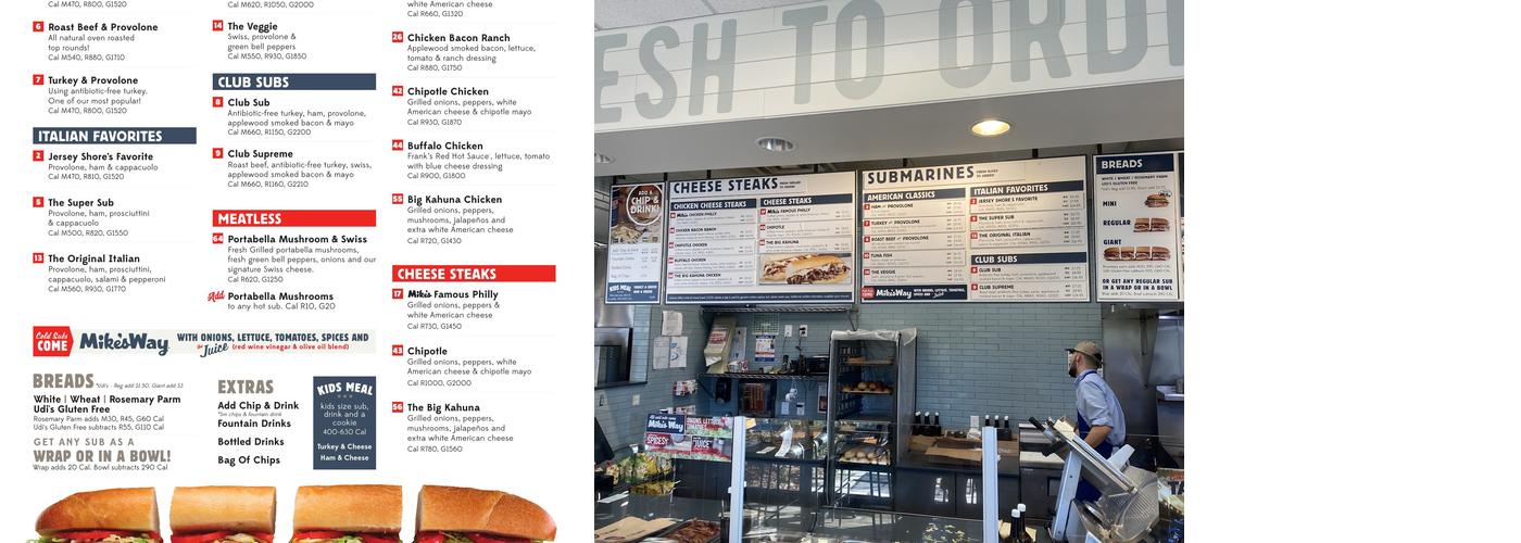 Jersey Mike's Subs Menu