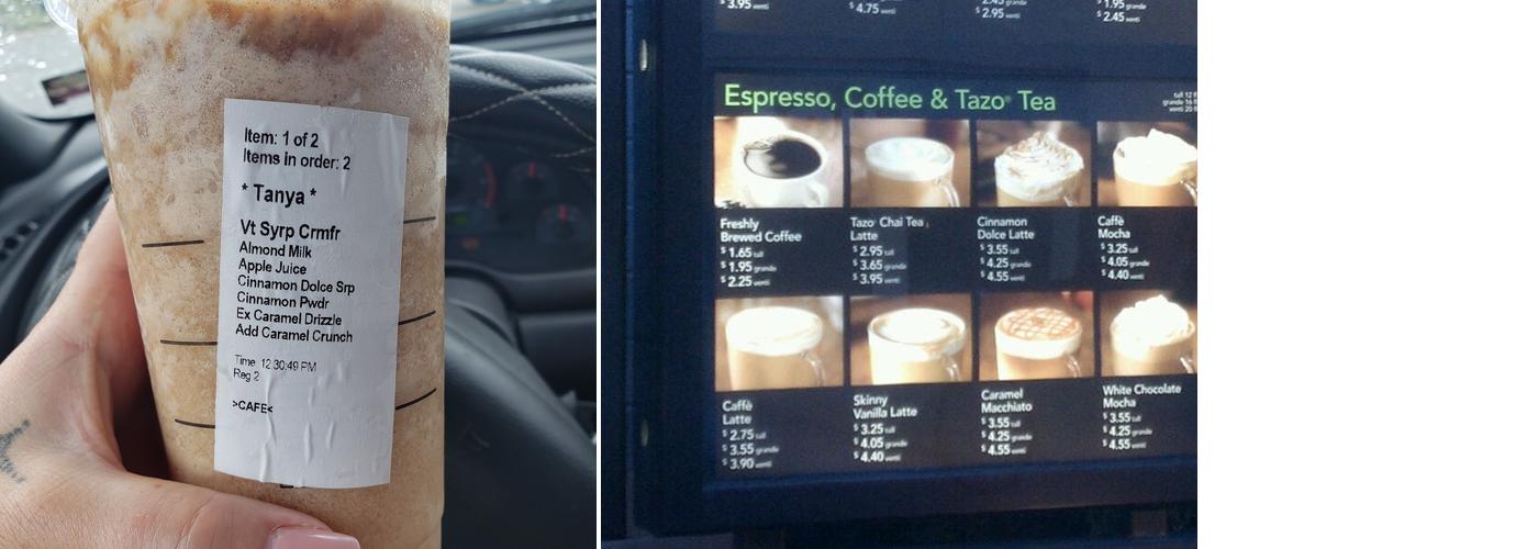 Starbucks Coffee Company Menu