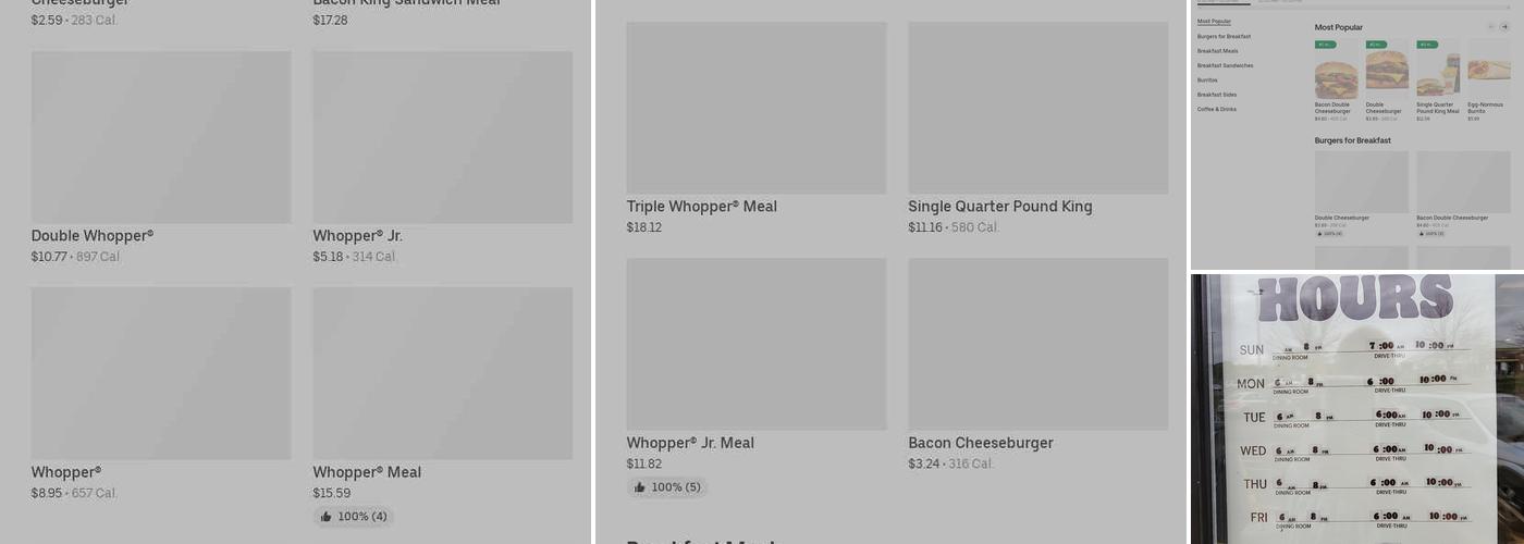 Burger King Menu