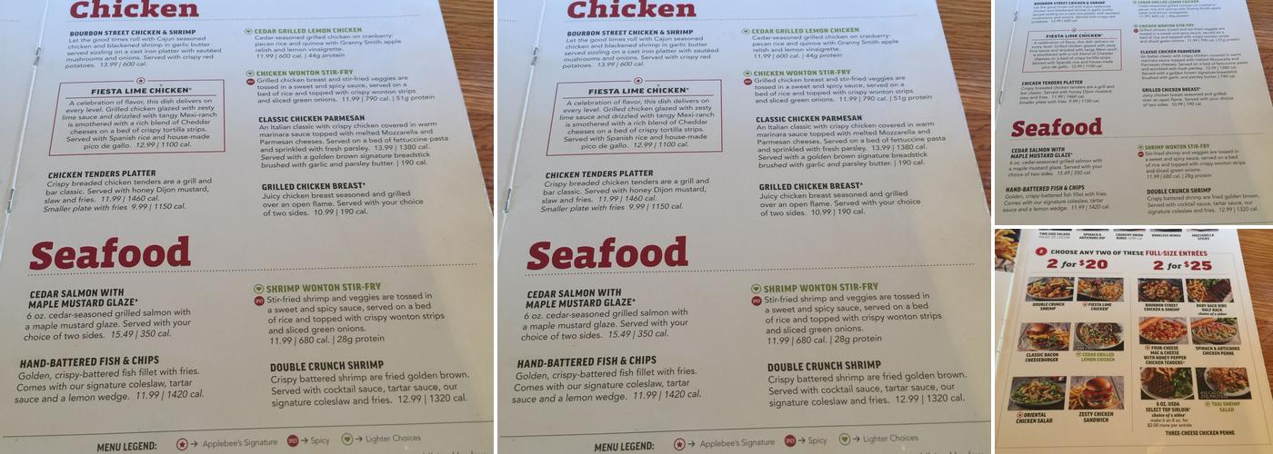 Applebee's Grill + Bar Menu