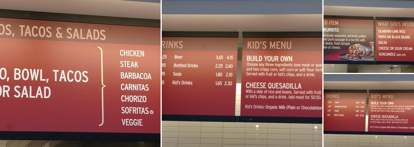 Chipotle Mexican Grill Menu